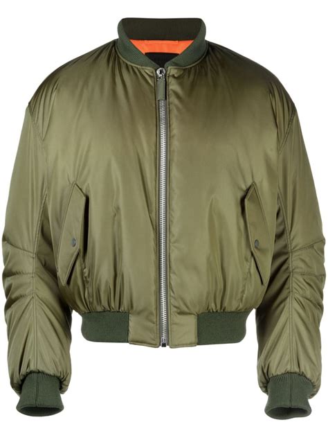 prada green bomber|Prada 2023 Enameled Metal Triangle Bomber Jacket .